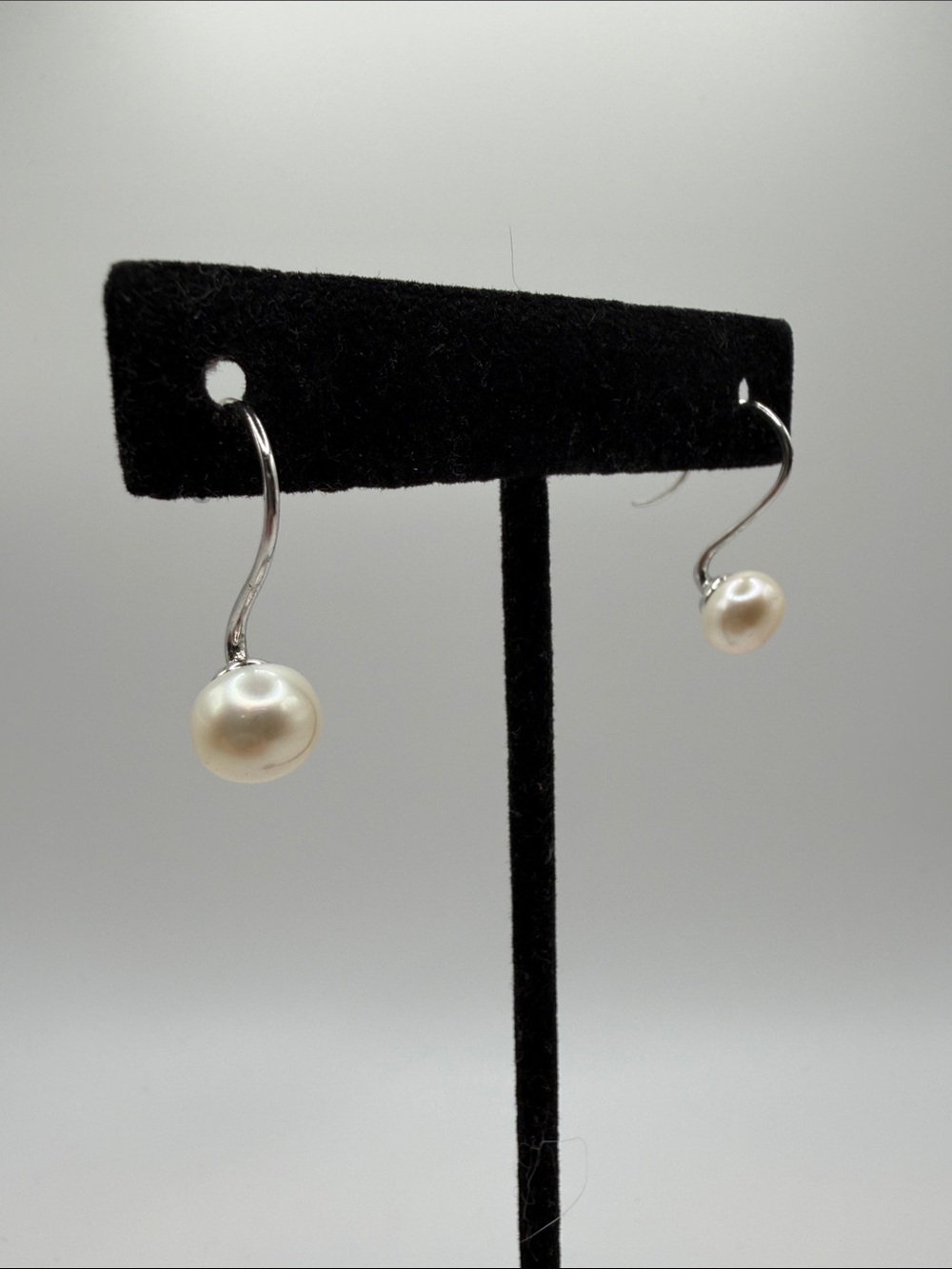 Sterling Silver 925 Pearl Drop Earrings - White Pearl